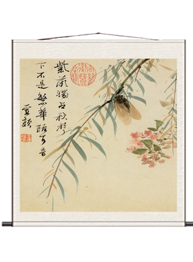 清代名家王武花卉斗方卷轴画宣纸画仿古画客厅厨房装饰画电表箱画