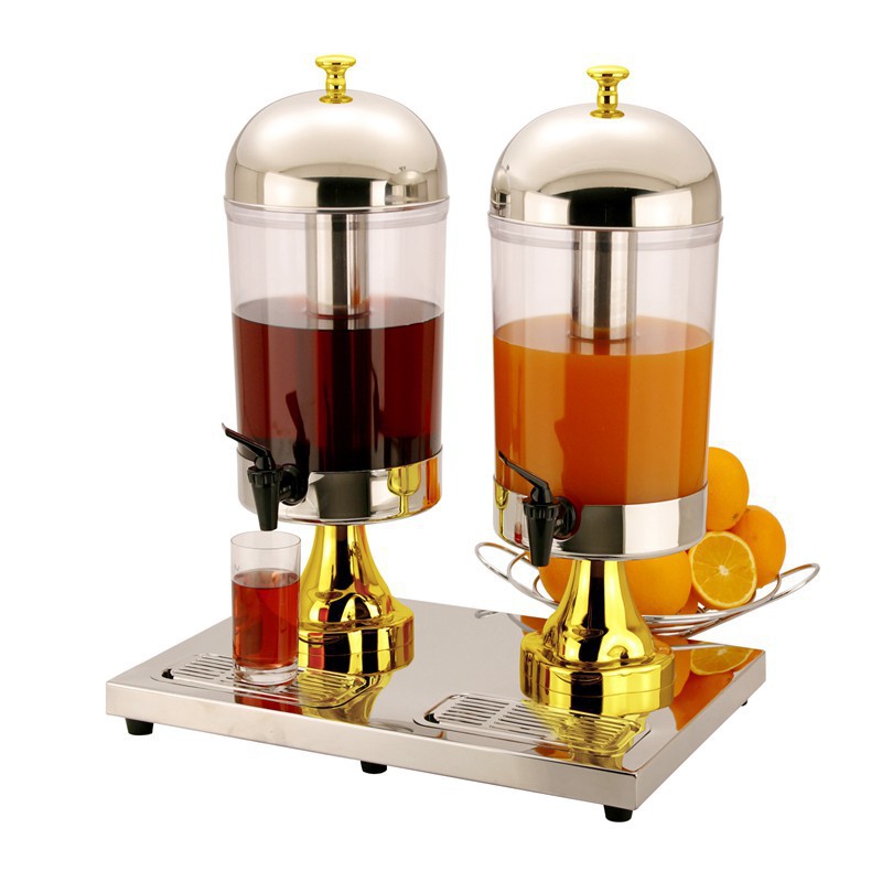 。酒店自助餐厅装奶茶设备8L双头镀金果汁咖啡鼎饮料机