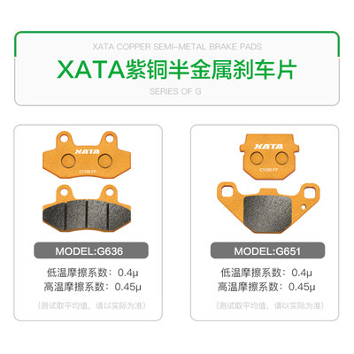 XATA半金属刹车片九号9号E200P E125 E100电动车踏板车改装碟刹皮