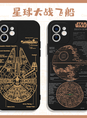 星球大战飞船手机壳苹果16华为mate40千年隼iPhone14promax死星13starwars小米15oppo潮牌vivo电影周边60适用