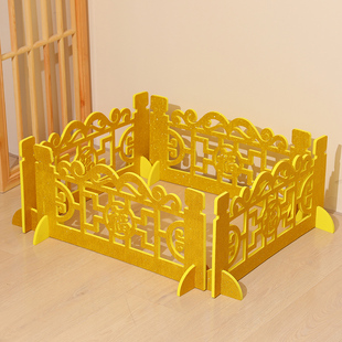 新年春节装饰美陈场景布置道具金色栅栏围栏泡沫过年礼盒堆头商场