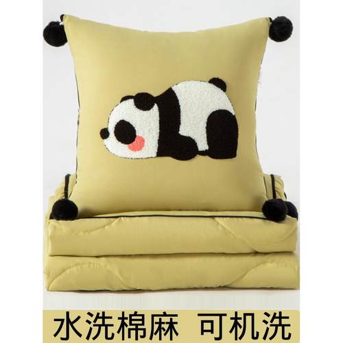 折叠汽车上抱枕被子两用办公室午睡盖毯枕头二合一靠垫四季空调被