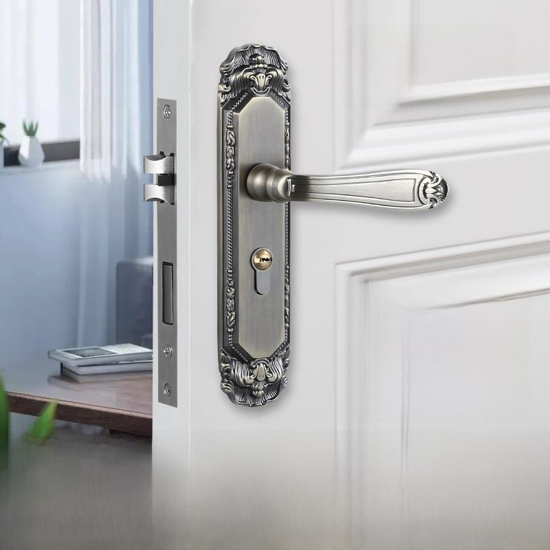 门锁室内卧室欧式门锁宁静家居现代简约实木门锁欧式黄青铜