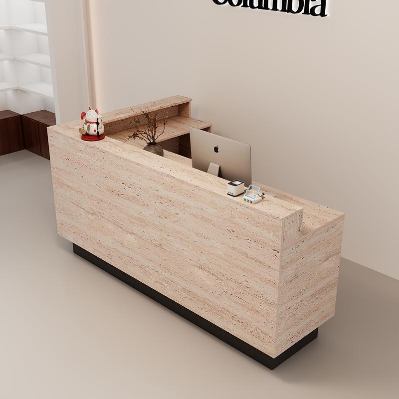 简约现代转角收银台L型吧台服装店女装店铺小型吧台桌美容前台桌