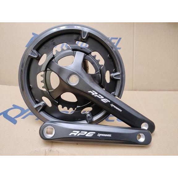 浩盟PROWHEEL 富士达公路折叠车铝合金方孔牙盘曲柄2片齿盘50-52T