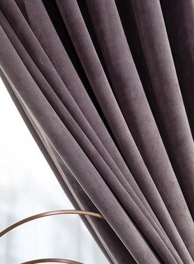 馥居FUJU天鹅绒布窗帘新款现代美式轻奢窗帘客厅卧室遮光遮阳隔断