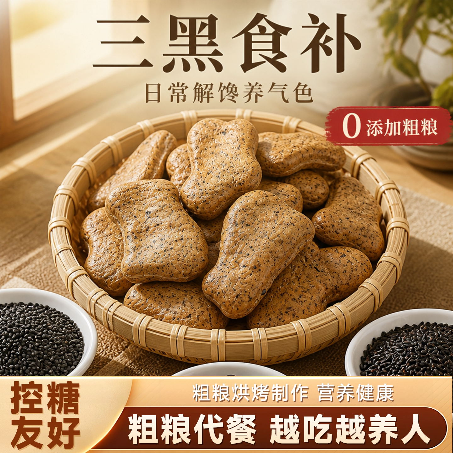 三黑纯碱烤馍片山西特产粗粮烤馍干低糖轻食营养早餐代餐饱腹食品