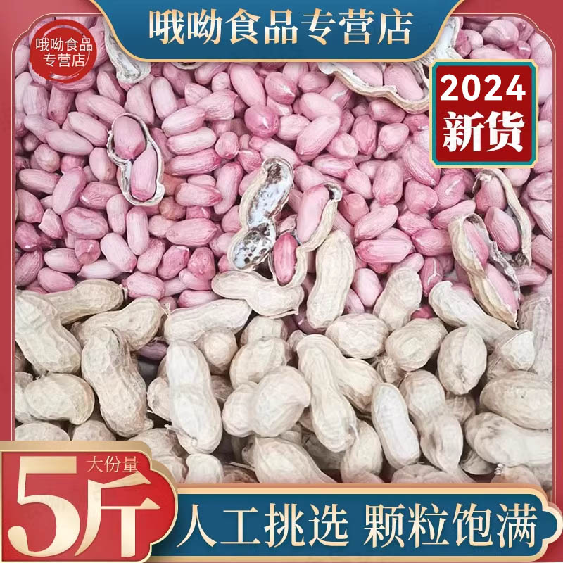 新貨帶殼生花生曬干農家自種榨油