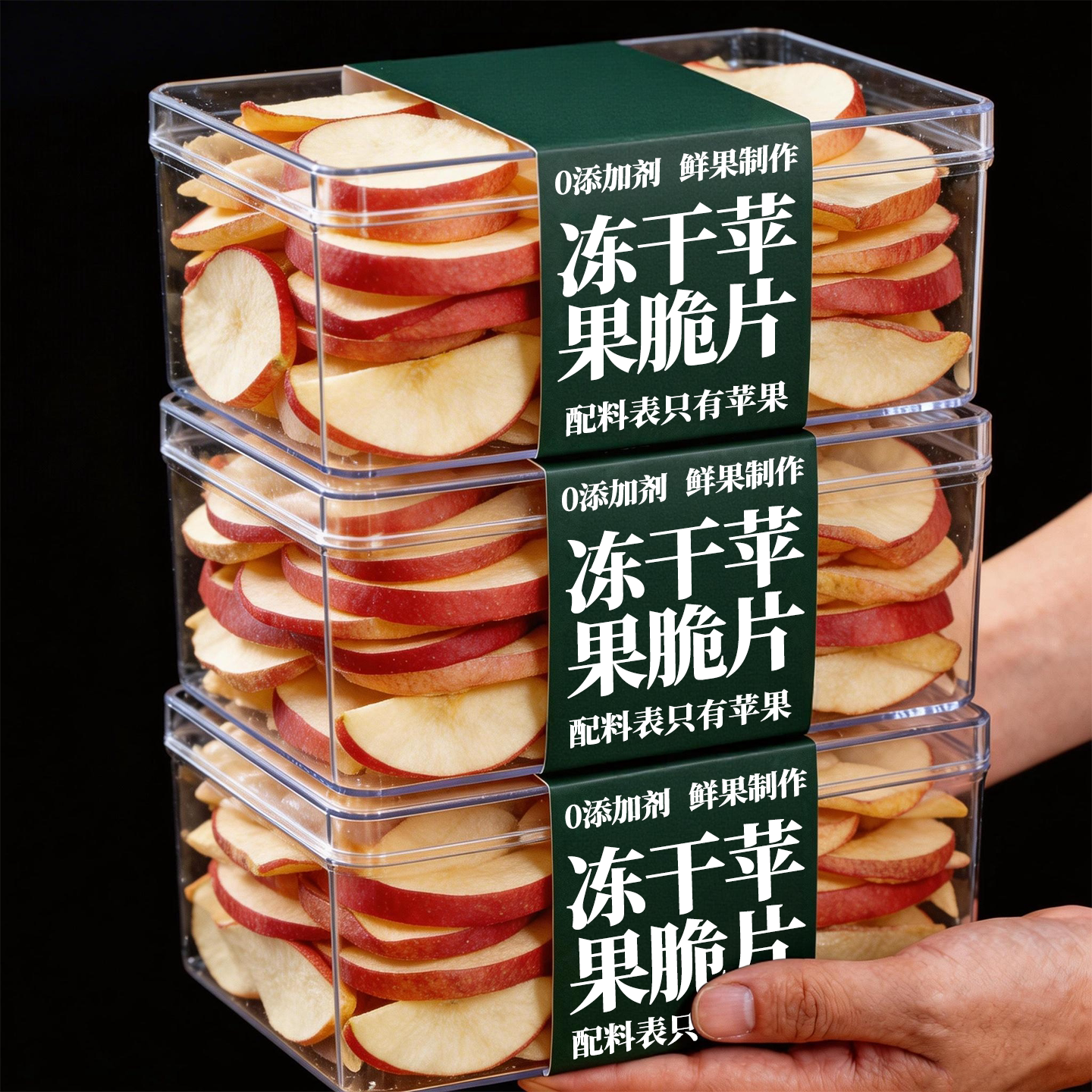 苹果冻干脆片无蔗糖无添加原味营养果蔬干吃泡水泡茶特色健康零食