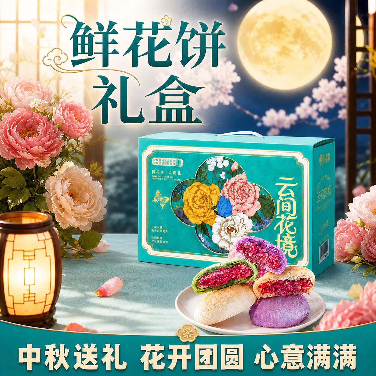 鲜花饼礼盒云南特产伴手礼蛋月烧传统糕点营养早餐馅饼特色零食