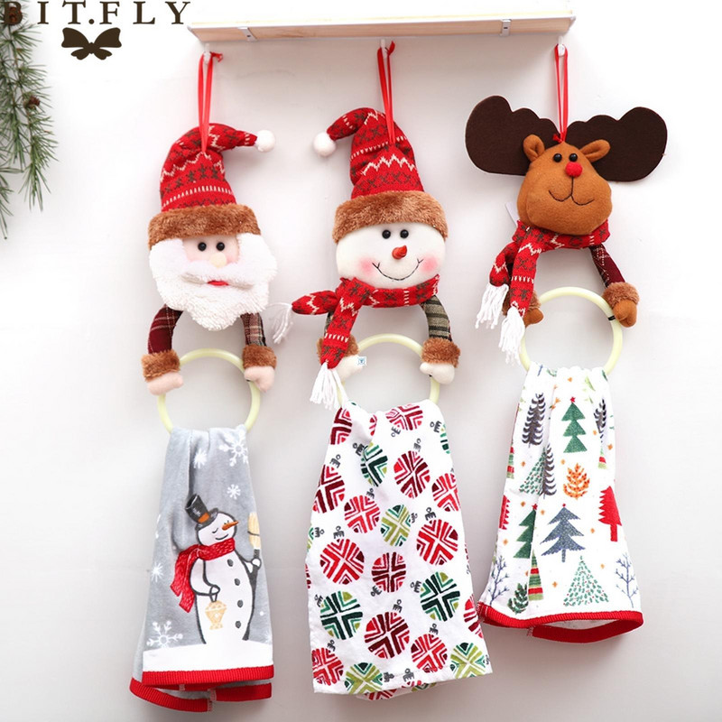 bitfly christmas decoration towel ring santa claus,elk wall
