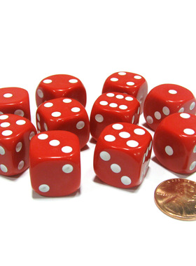 亚克力红色骰子大号麻将机色子配件骰子游戏用筛子粒甩子塞子骰粒