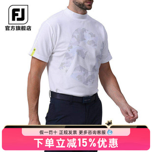 FootJoy高尔夫服装男士新款短袖夏季圆领套头衫运动FJ舒适透气T恤
