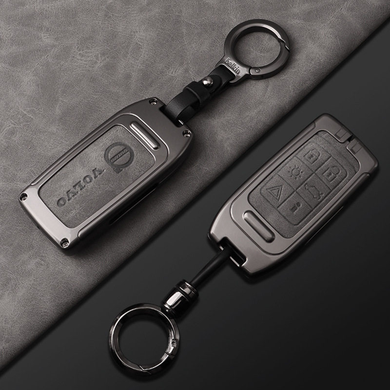 适用24款沃尔沃xc60钥匙套真皮S90壳XC40 XC90扣S60新能源V60男扣