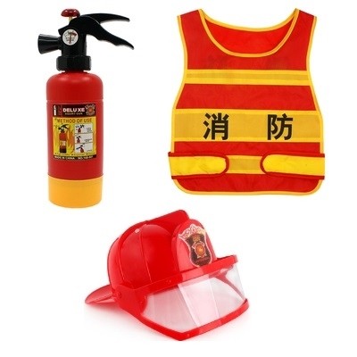 儿童消防员背心马甲玩具水枪衣服头盔角色扮演帽子六一儿童声光
