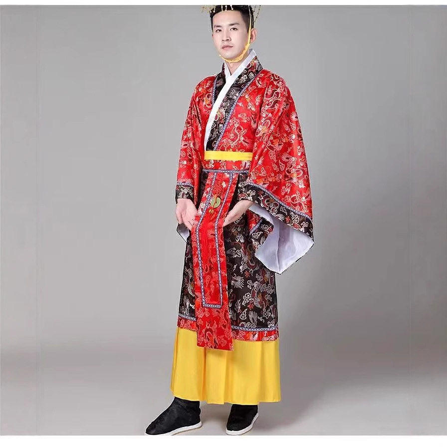 唐朝皇帝服装古装秦朝汉武帝古代龙袍汉太子男士古装汉服演出服古