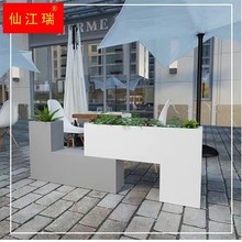 新款长方形户外铁艺花槽围栏咖啡厅奶茶餐厅隔断园艺庭院花箱组合