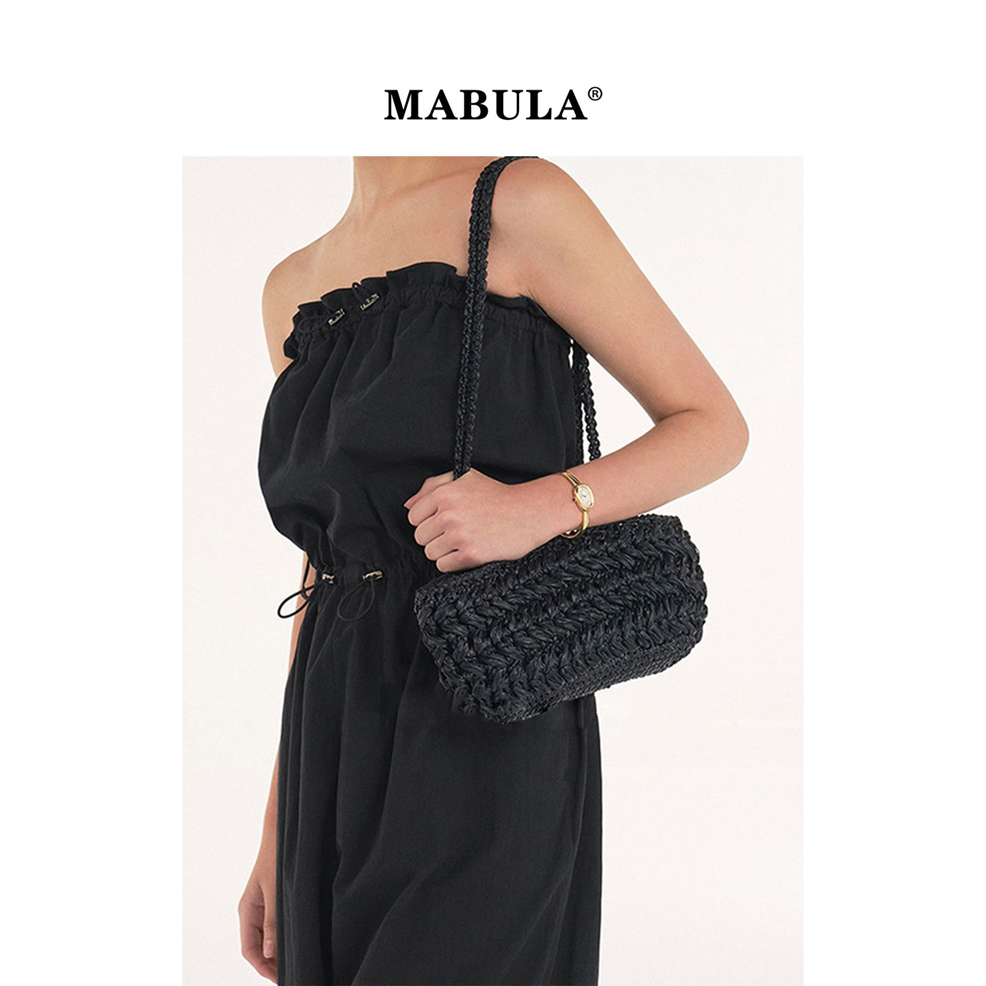 MABULA韩国小众拉菲草编织包女2026春季百搭单肩手提包慵懒斜挎包,箱包皮具/热销女包/男包,编织包,淘宝优惠券,粉丝福利购,淘宝优惠卷