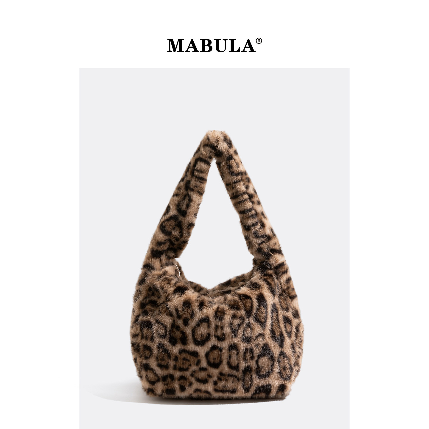 MABULA韩系ins毛绒豹纹单肩包女2025秋冬大容量休闲慵懒托特包,箱包皮具/热销女包/男包,单肩包,淘宝优惠券,粉丝福利购,淘宝优惠卷