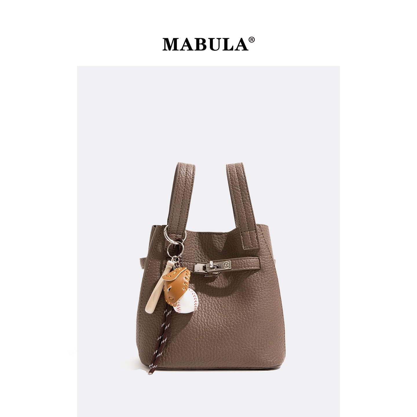 MABULA菜篮子包包荔枝纹水桶包2025新款手提包冬季通勤单肩斜挎包,箱包皮具/热销女包/男包,水桶包,淘宝优惠券,粉丝福利购,淘宝优惠卷