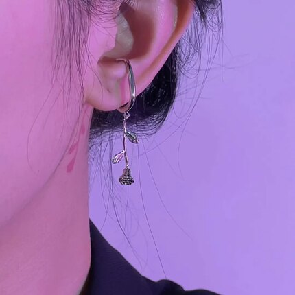 蔻述《干枯玫瑰》法式复古玫瑰花耳环简约小众气质耳夹无耳洞耳饰