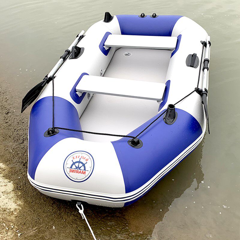 橡皮艇加厚硬底钓鱼船折叠便携充气橡皮船气垫小电动船皮划艇