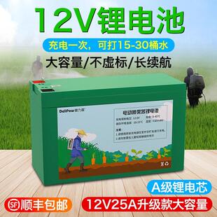 农用打农药童车电源专用电瓶 德力普12v伏锂电池电动喷雾器背负式