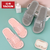 瑶琳2025新款 塑料水晶浴室洗澡待客家用室内软底居家男女按摩拖鞋