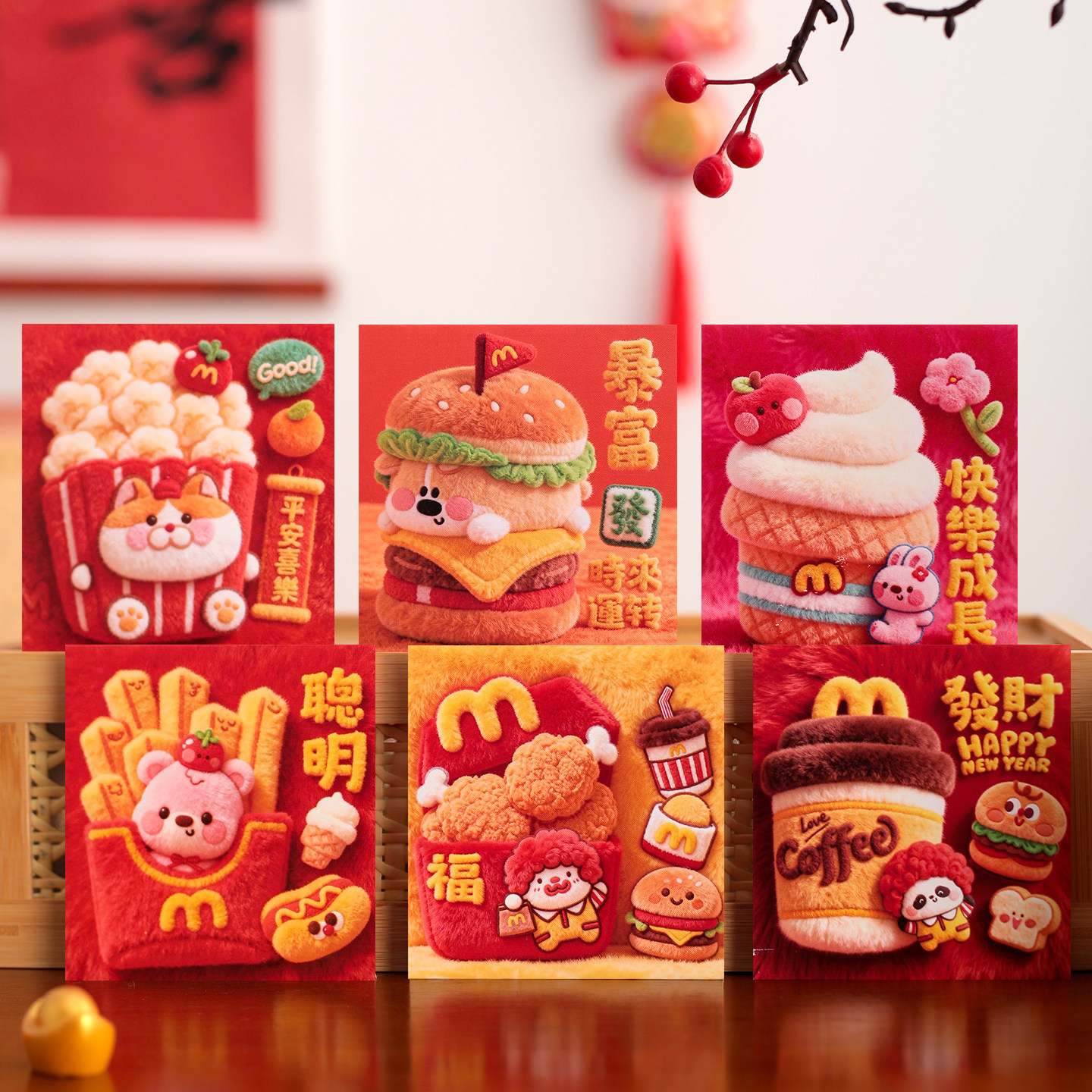 新年2026新款麦当劳主题创意红包袋可爱立体Q版卡通利是封压岁包,节庆用品/礼品,红包/利是封,淘宝优惠券,粉丝福利购,淘宝优惠卷
