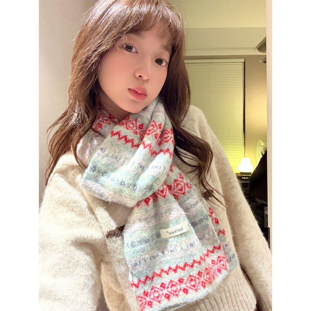 费尔岛风韩系复古针织围巾女秋冬季2025新款软糯保暖提花百搭围脖,服饰配件/皮带/帽子/围巾,围巾/丝巾/披肩,淘宝优惠券,粉丝福利购,淘宝优惠卷