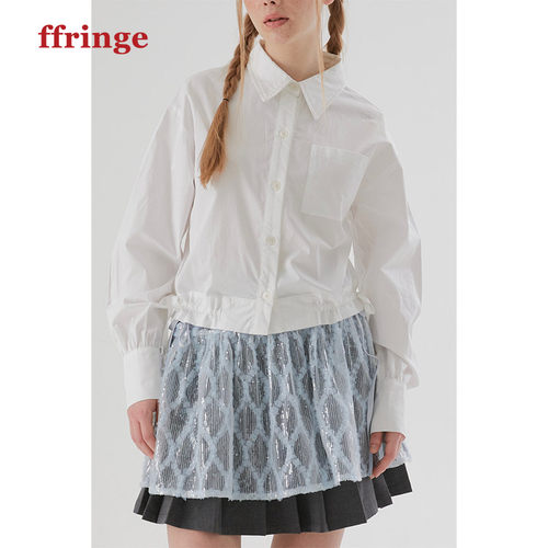 FFRINGE原创白色抽绳衬衫