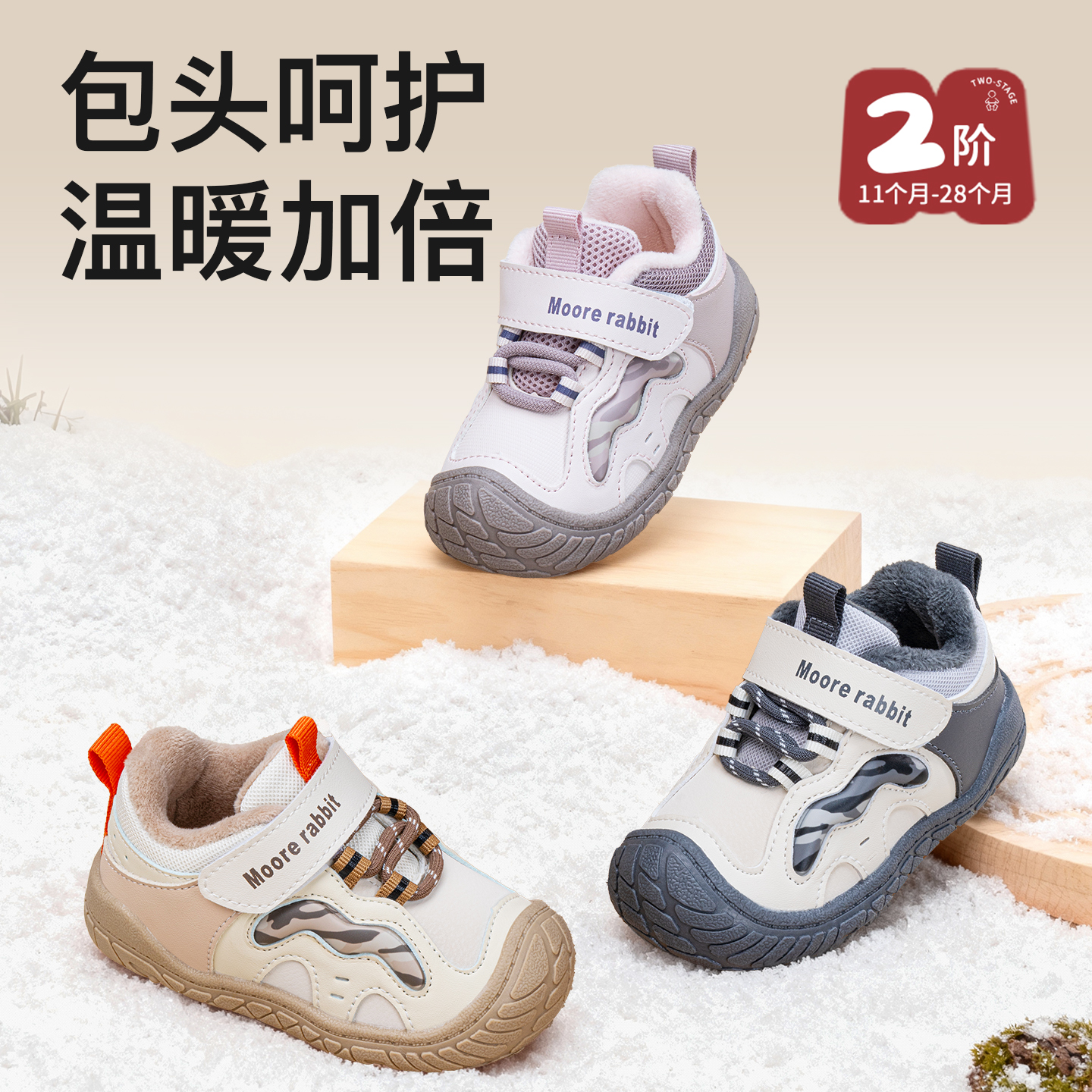 童鞋学步鞋2025新品冬季男童透气软底防滑女童包头防踢婴幼儿板鞋