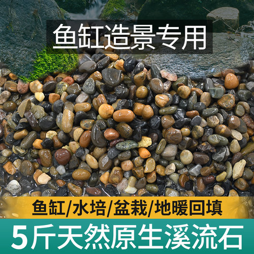 溪流石鹅卵石造景鱼缸铺底小石子
