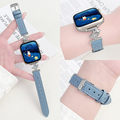 北想iwatch双子星针扣皮质表带