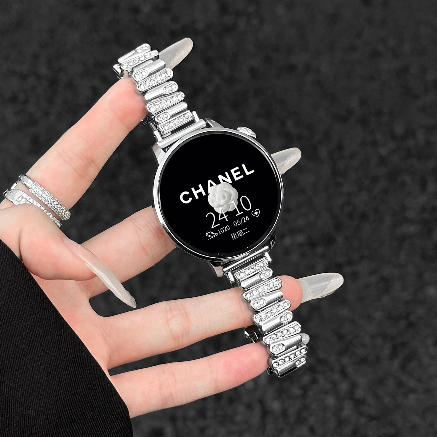 北想适用华为GT5不规则满钻表带