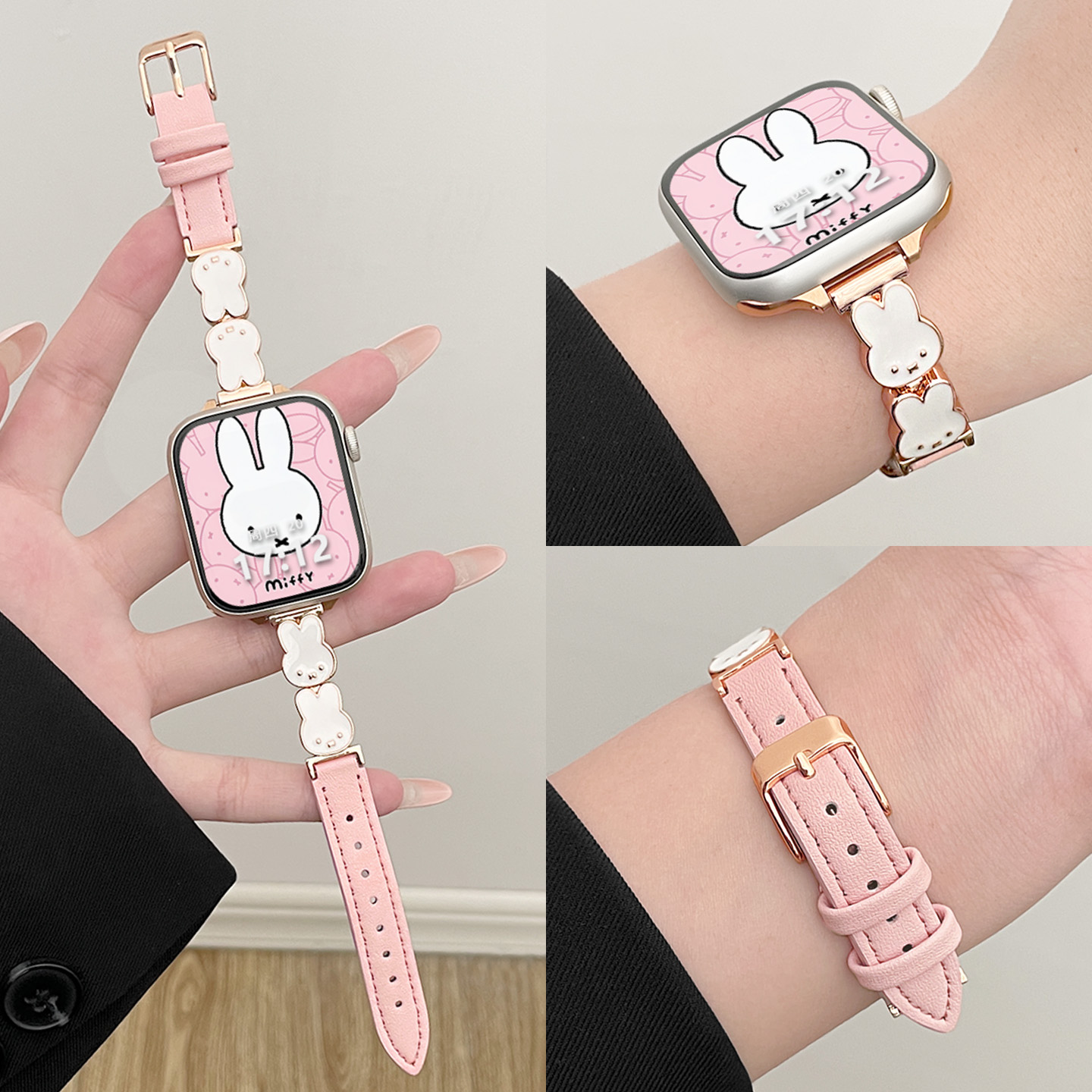 北想小米pro红米米菲兔皮质表带