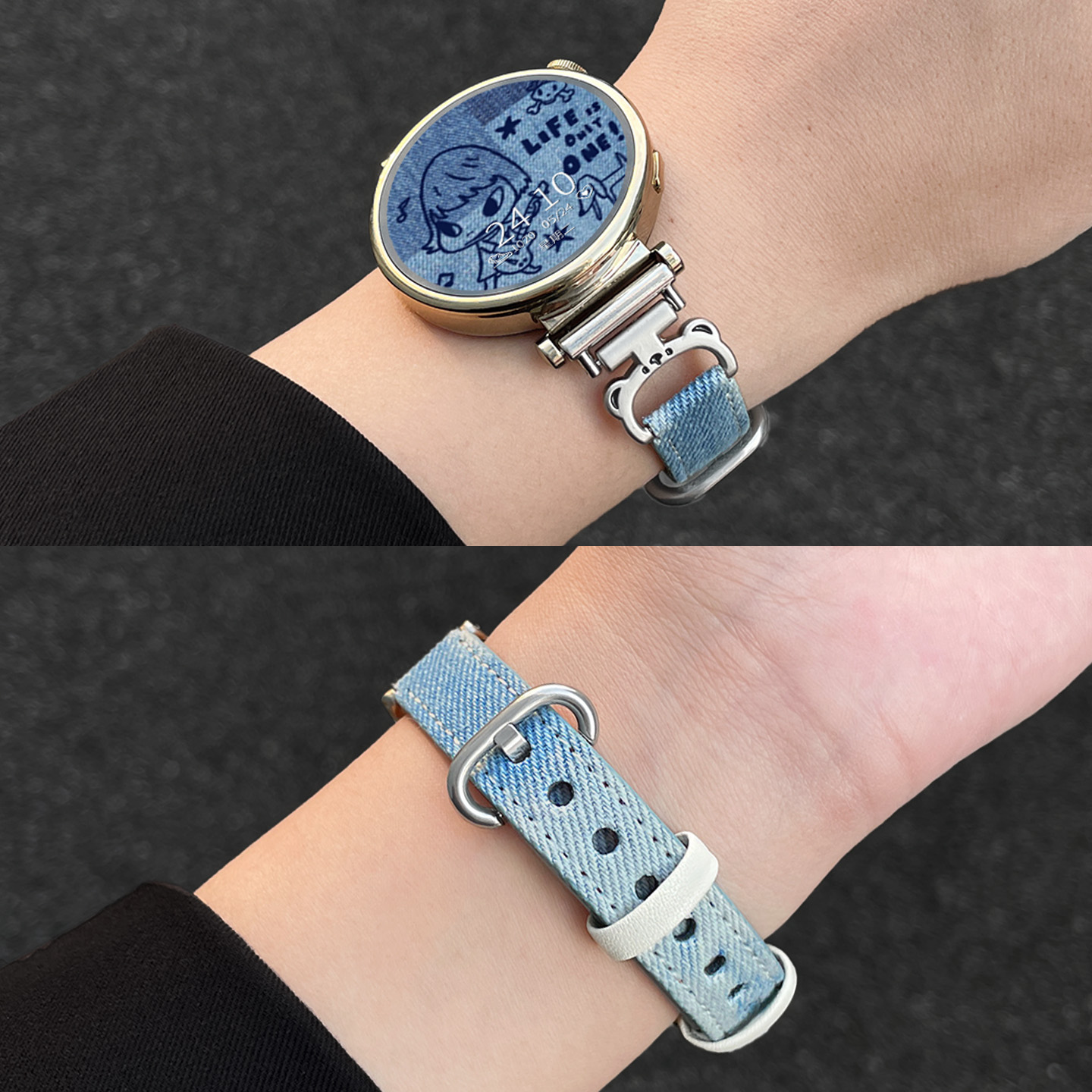 北想荣耀fit星光小熊牛仔表带