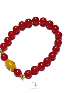 【ko姐专属链接】k3 红宝8mm蜜蜡手串