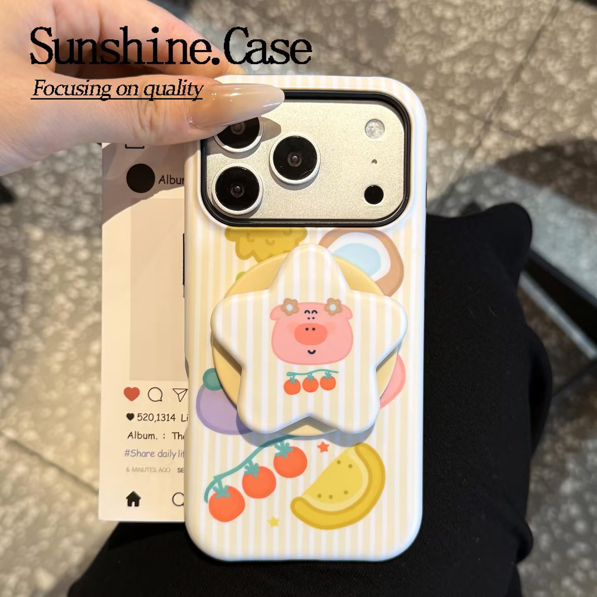 水果猪猪适用苹果18promax手机壳iphone17pro菲林磁吸支架16个性华为Mste80小米17男女款vivo防