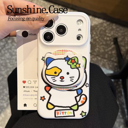 可爱小怪适用苹果18promax手机壳iphone17pro菲林磁吸支架16个性华为Mste80小米17男女款vivo防摔保护壳oppo