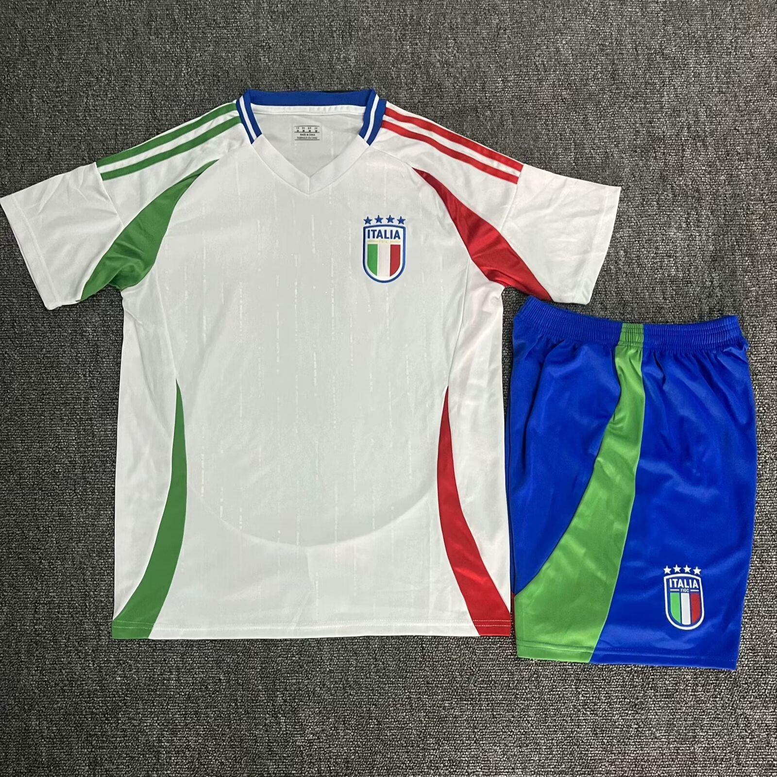 夏季足球训练服意大利国家队复古冷门球衣儿童中学生球衫定制印号