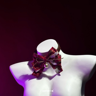 红色可爱蝴蝶结锁骨链日系