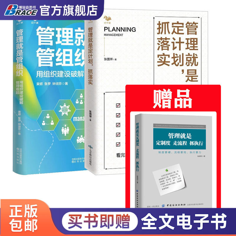 用计划与制度让组织顺滑起来3本套:管理就是定计划抓落实+用组织建设破解管理难题+定制度走流程抓执行