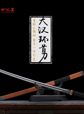 龙泉蒋氏宝剑一体环首汉刀花纹钢烧刃手工刀剑防身冷兵器未开刃