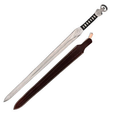 龙泉蒋氏一体剑花纹钢皮鞘