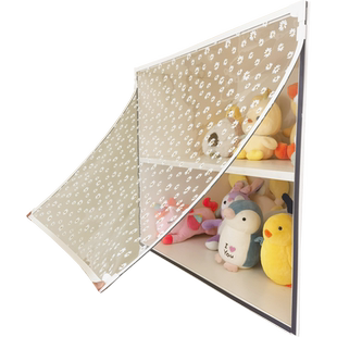 自制磁吸透明防尘柜门帘遮挡帘柜子无门衣柜拉帘防尘帘自粘魔术贴