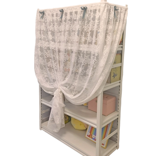 超仙免打孔魔术贴铁质书架门帘防尘帘书柜鞋架杂物遮丑布梦幻纱帘