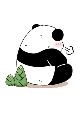 可爱熊猫电动摩托车贴纸