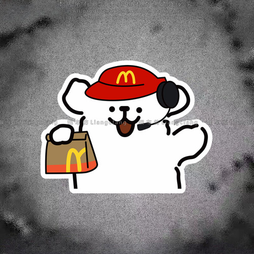 M记线条小狗个性创意反光装饰贴