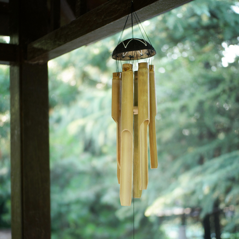 竹制风铃日式露营民宿阳台吊饰